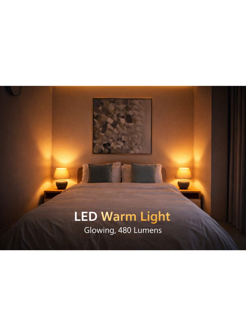 Set of 4 Dimmable 4W LED Round Filament Bulb E27 Base, 2700K Warm White, 480 Lumens, Clear Glass Decorative Light for Table Lamp, Floor Lamp and String Lights - MADE IN GERMANY - Image 4